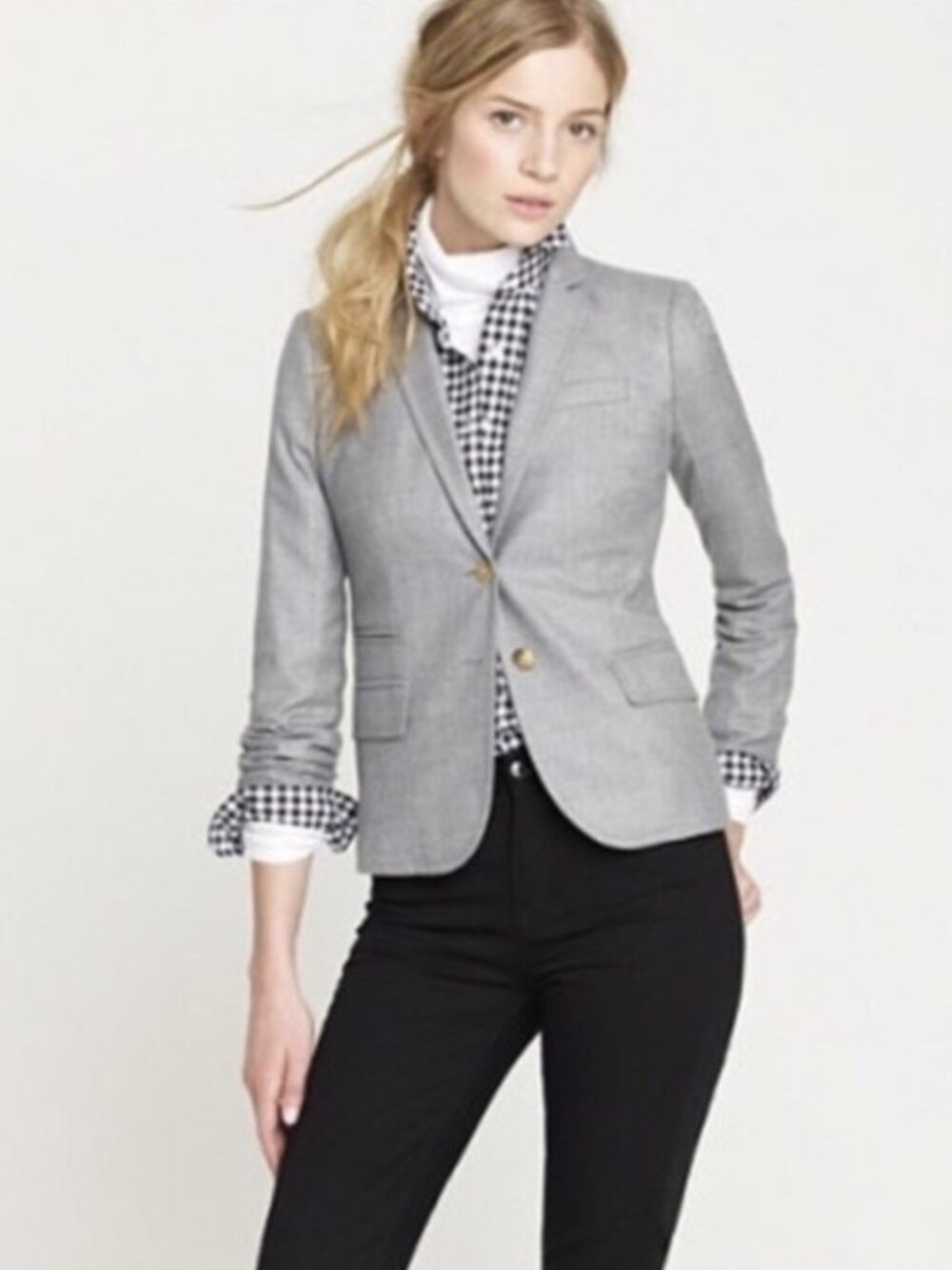J. CREW Schoolboy Blazer Heather Oatmeal Gray Wool Preppy Academia Country 6